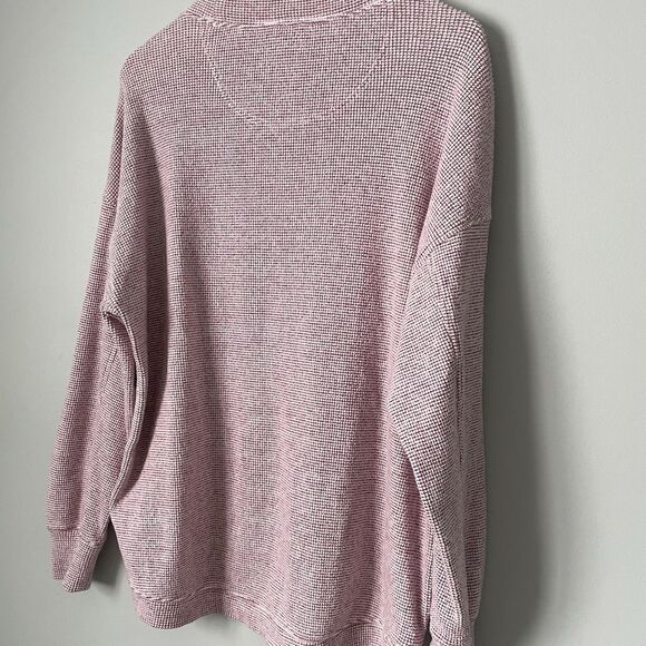 Aerie Crewneck Sweatshirt Sweater Oversized Red White Knit Women's Size Small - Picture 4 of 8